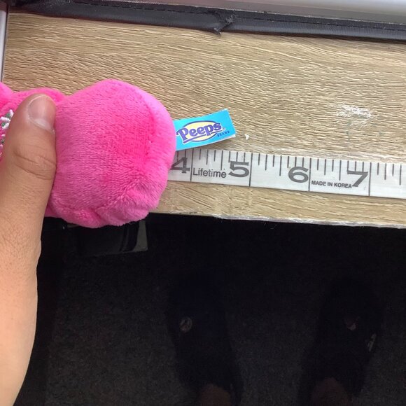 Peeps Plush Bunny Set Of 2  Yellow With Overalls Pink Easter Holiday - Picture 6 of 6